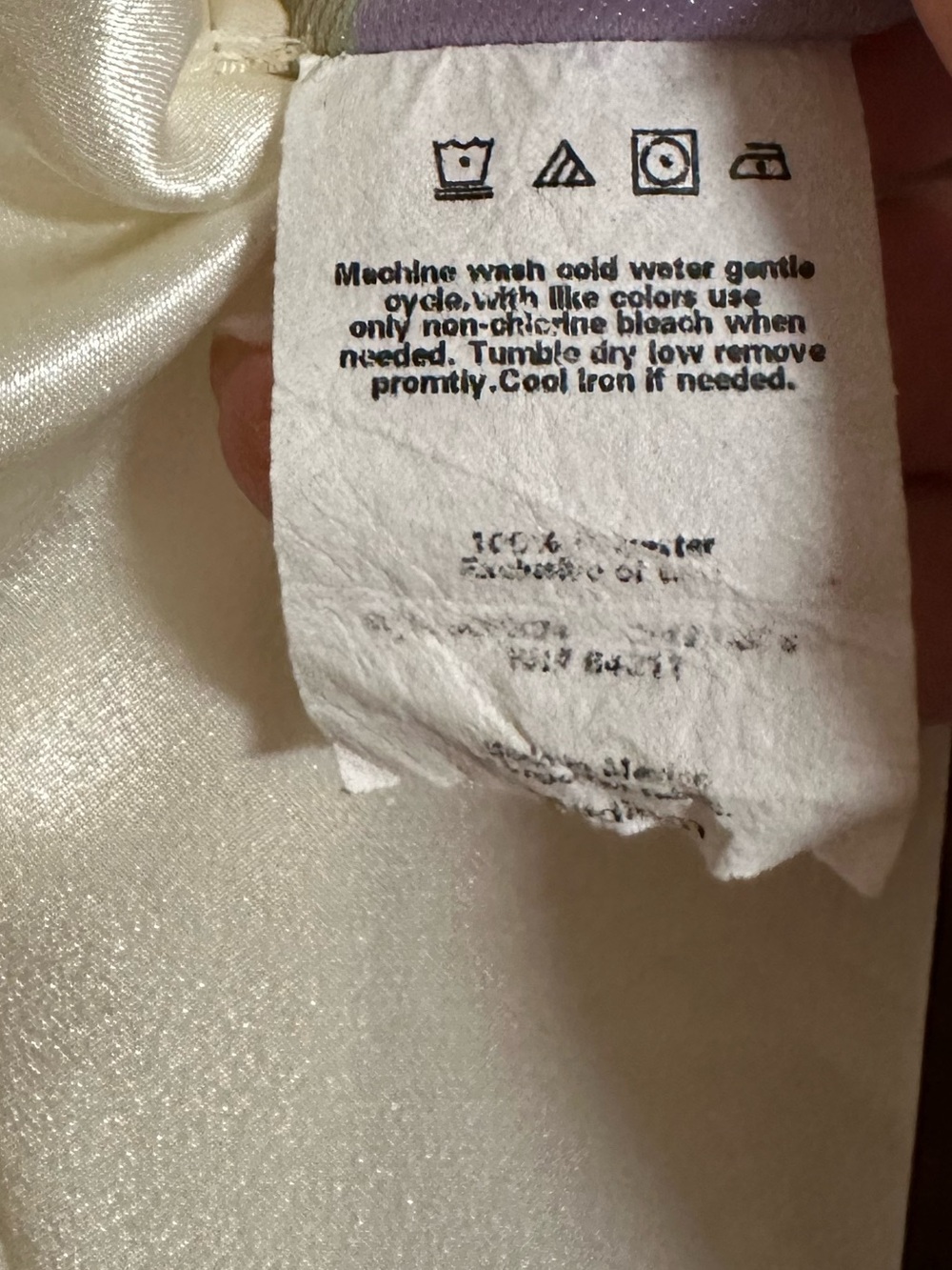 Vintage Cream Satin Nightgown with Lace Trim - Picture 5 of 10